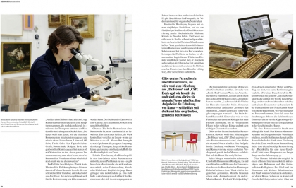 <b>Restauratorin Katharina Martinelli im Studio</b> Donats für die Ewigkeit, Monopol Restauratorin Katharina Martinelli im Studio